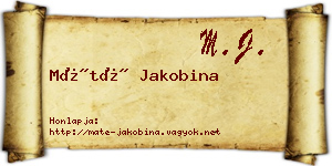 Máté Jakobina névjegykártya